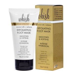 Whish Exfoliating Foot Mask Coconut Milk Verbena Willow Bark Pumpkin 2.5 Fl Oz